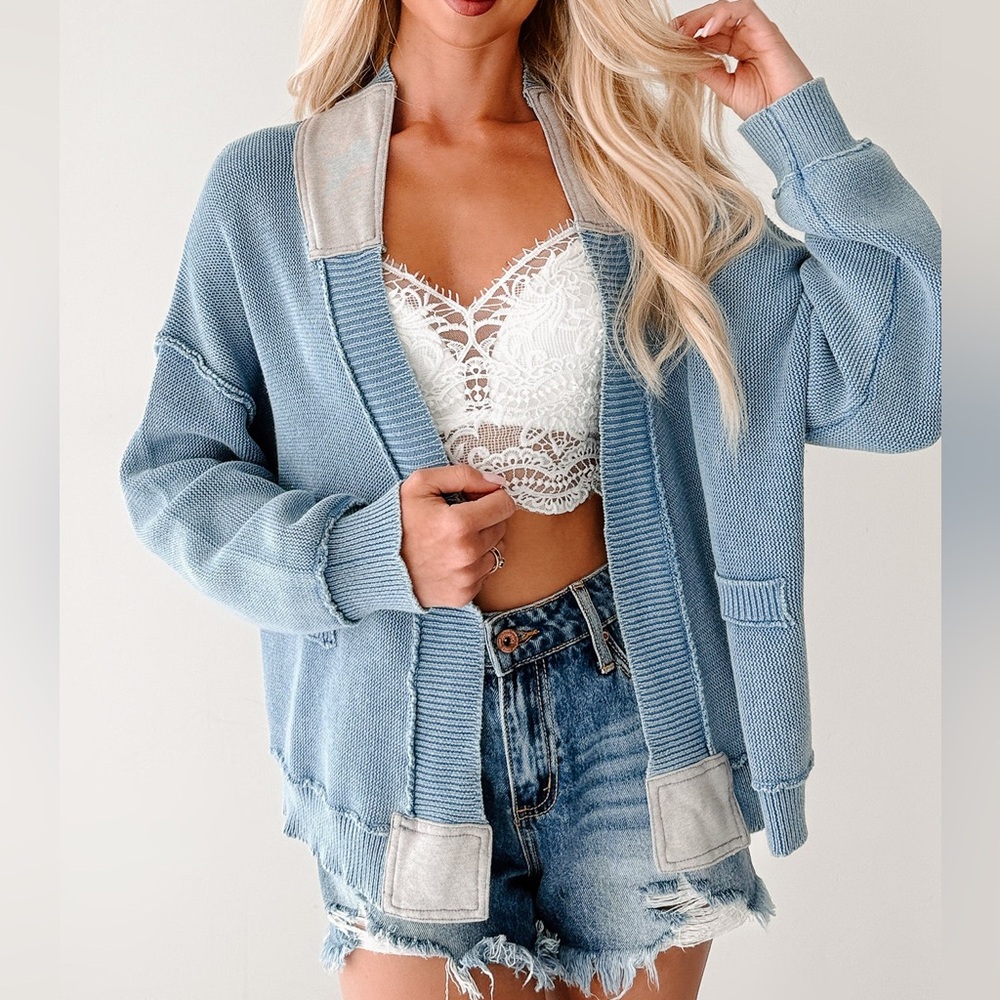 NWT POL BOHO REST IS RITUAL MINERAL WASH CARDI OVERSIZED SMALL NEW